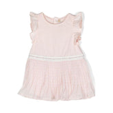 Ruffle Trim Pleated Dress